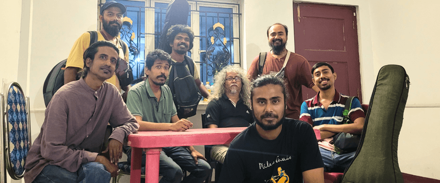 Musicians jamming together at Ease Your JAM
